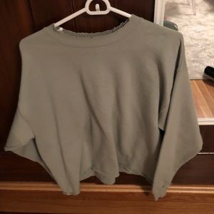 Army green distressed sweatshirt